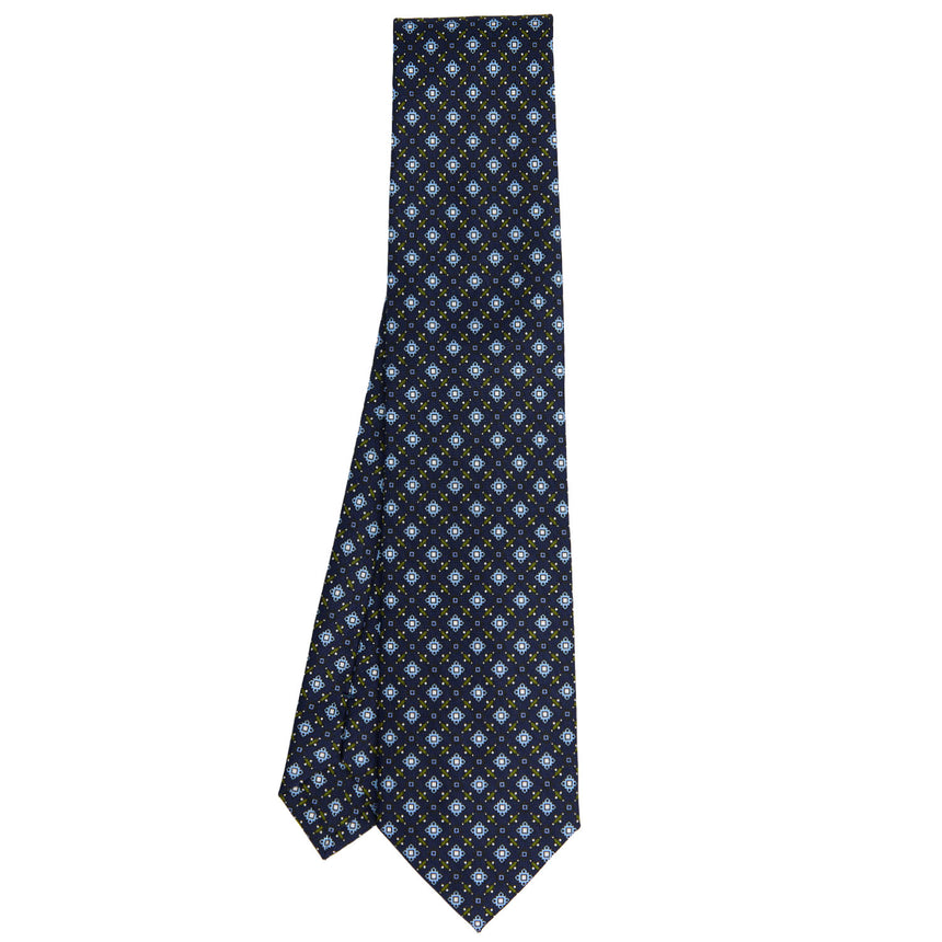 DARK BLUE SARTORIAL PRINTED SILK TIE