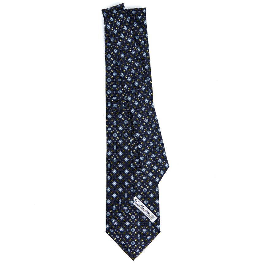 DARK BLUE SARTORIAL PRINTED SILK TIE