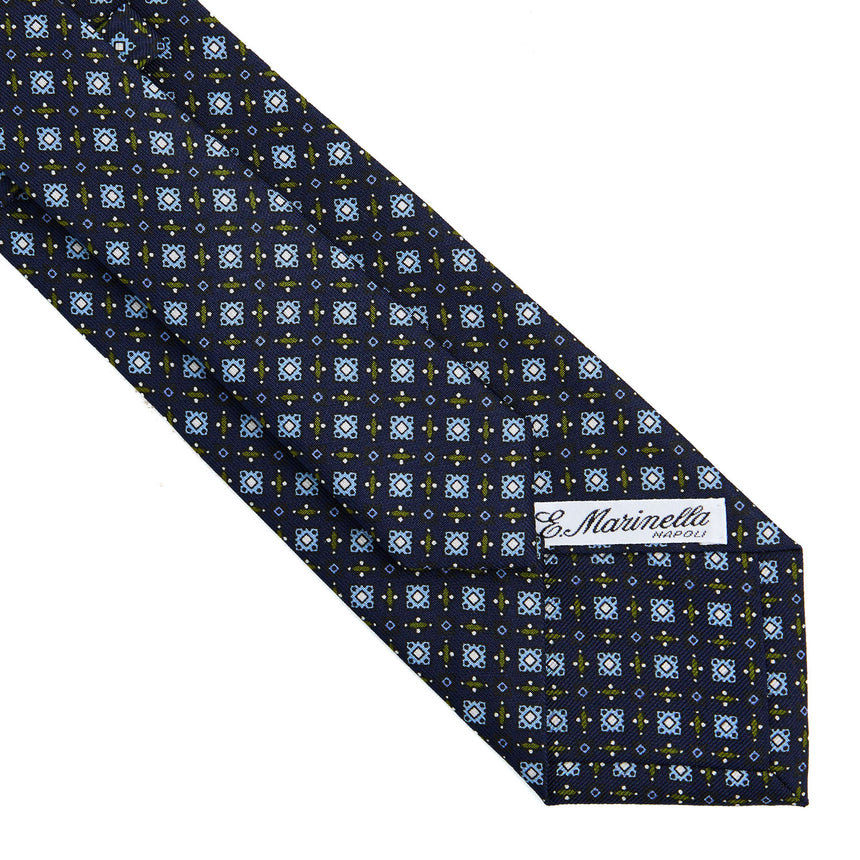 DARK BLUE SARTORIAL PRINTED SILK TIE