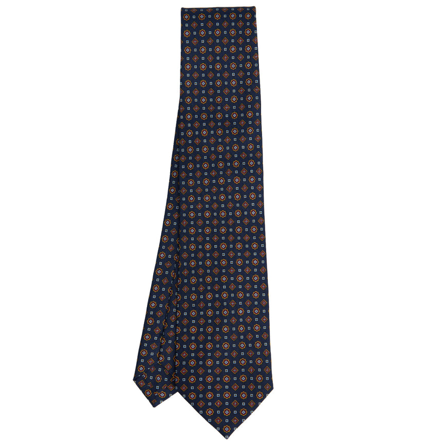 DARK BLUE SARTORIAL PRINTED SILK TIE