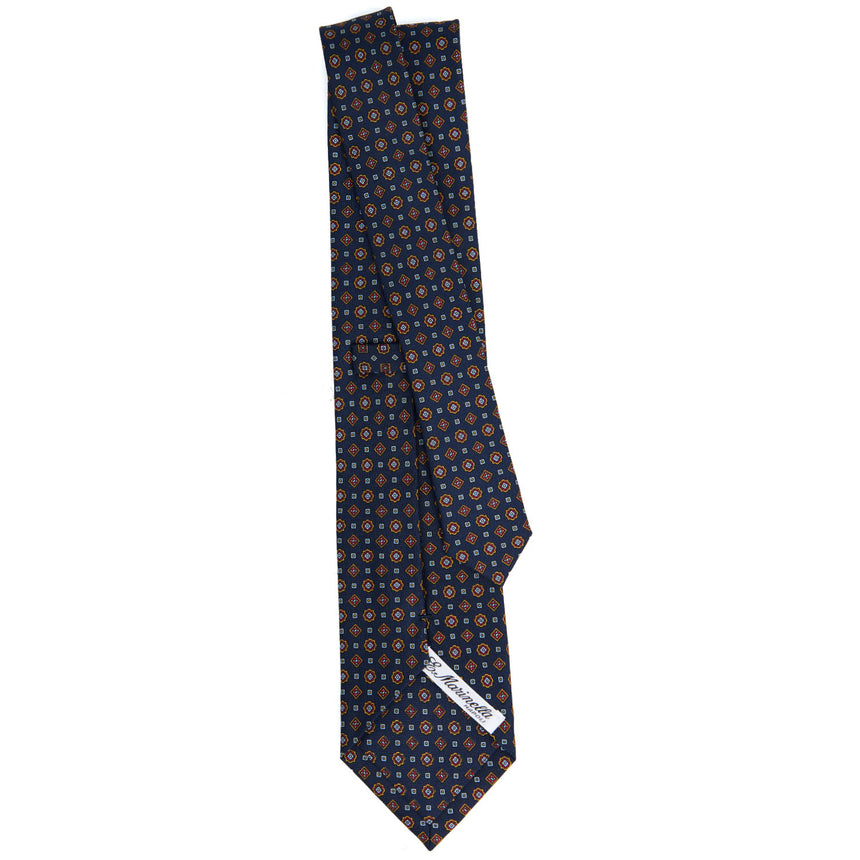 DARK BLUE SARTORIAL PRINTED SILK TIE