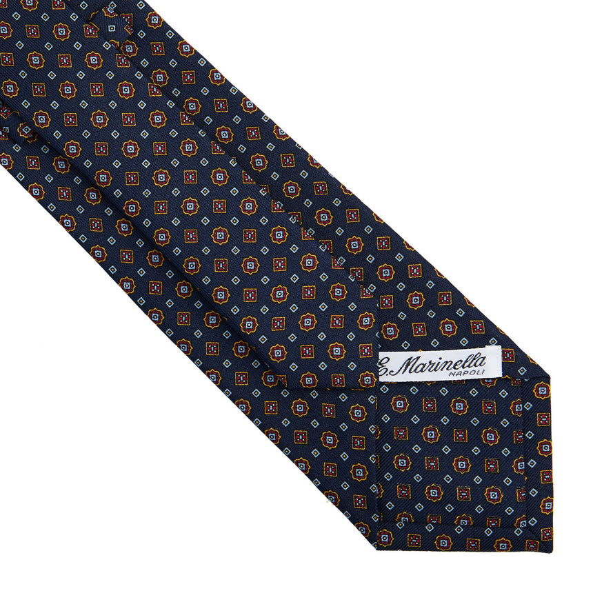 DARK BLUE SARTORIAL PRINTED SILK TIE