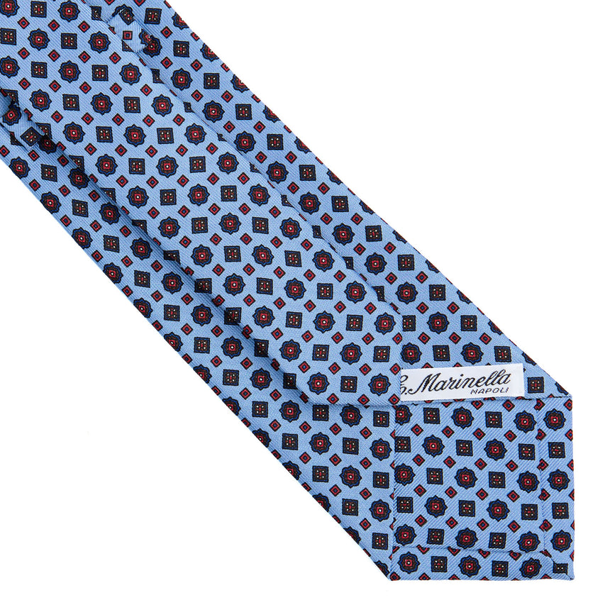 LIGHT BLUE SARTORIAL PRINTED SILK TIE