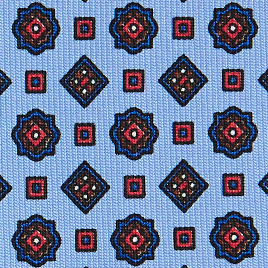 LIGHT BLUE SARTORIAL PRINTED SILK TIE