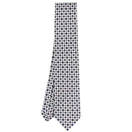 WHITE SARTORIAL PRINTED SILK TIE