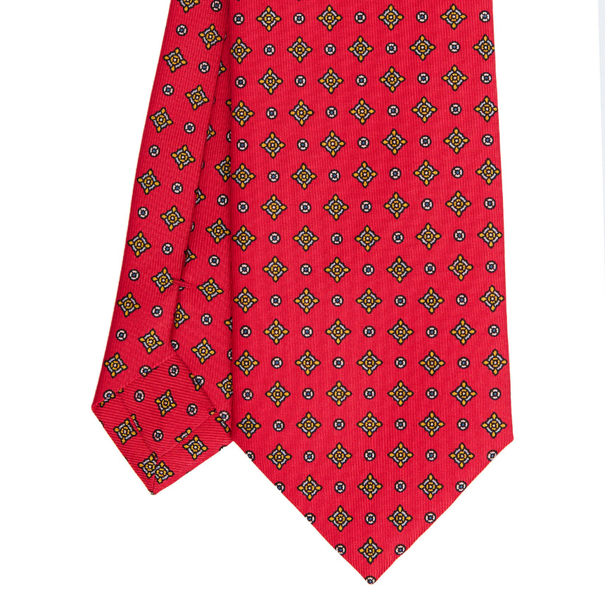 CRAVATTA SARTORIALE IN SETA STAMPATA ROSSA