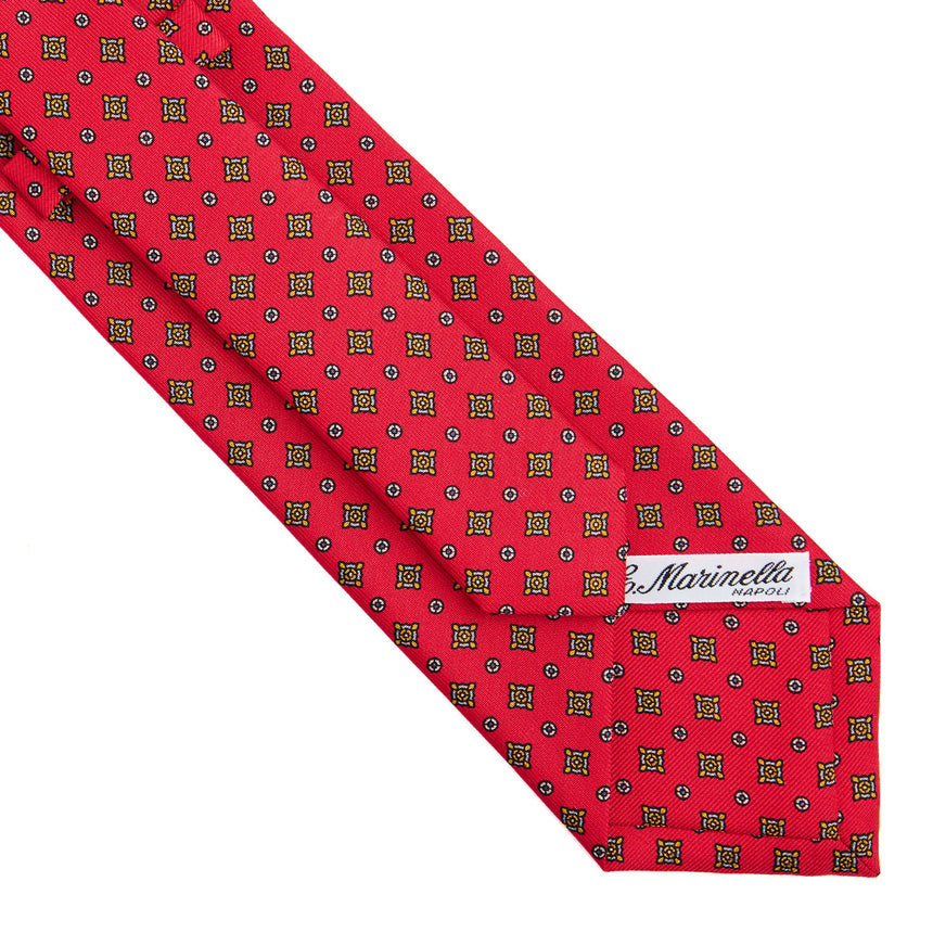 CRAVATTA SARTORIALE IN SETA STAMPATA ROSSA