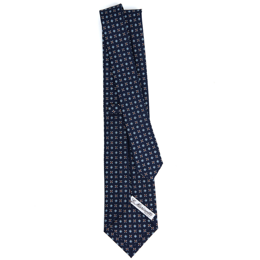 DARK BLUE SARTORIAL PRINTED SILK TIE