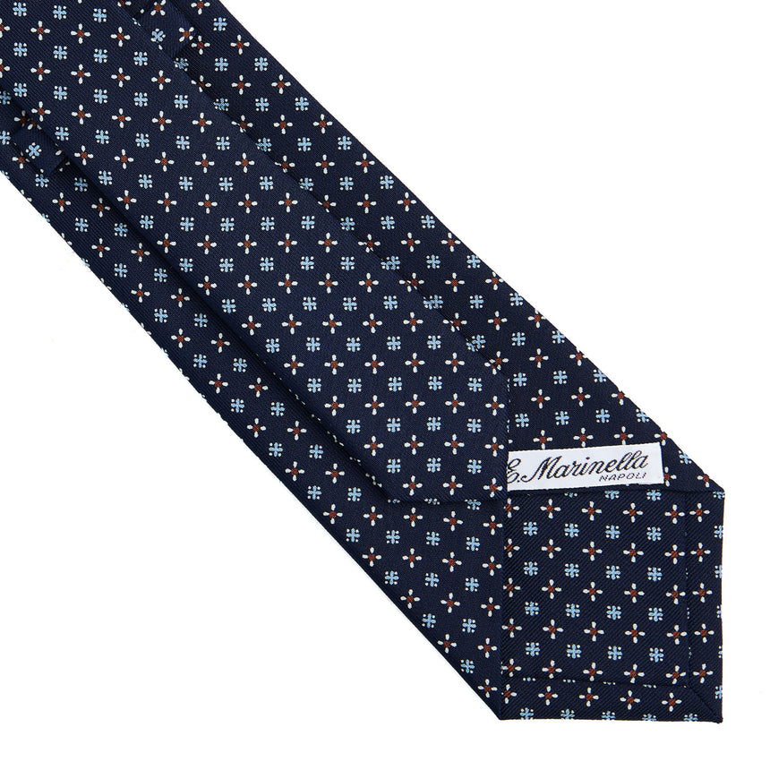 DARK BLUE SARTORIAL PRINTED SILK TIE