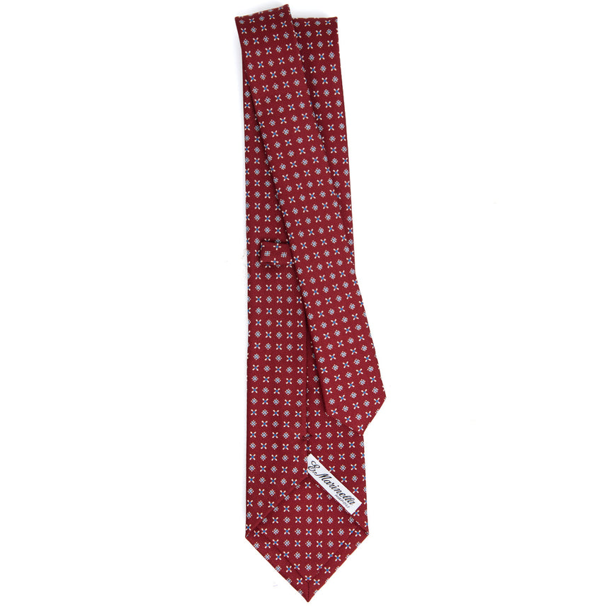 CRAVATTA SARTORIALE IN SETA STAMPATA BORDEAUX