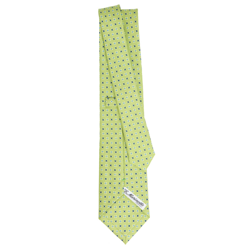 CRAVATTA SARTORIALE IN SETA STAMPATA VERDE CHIARO
