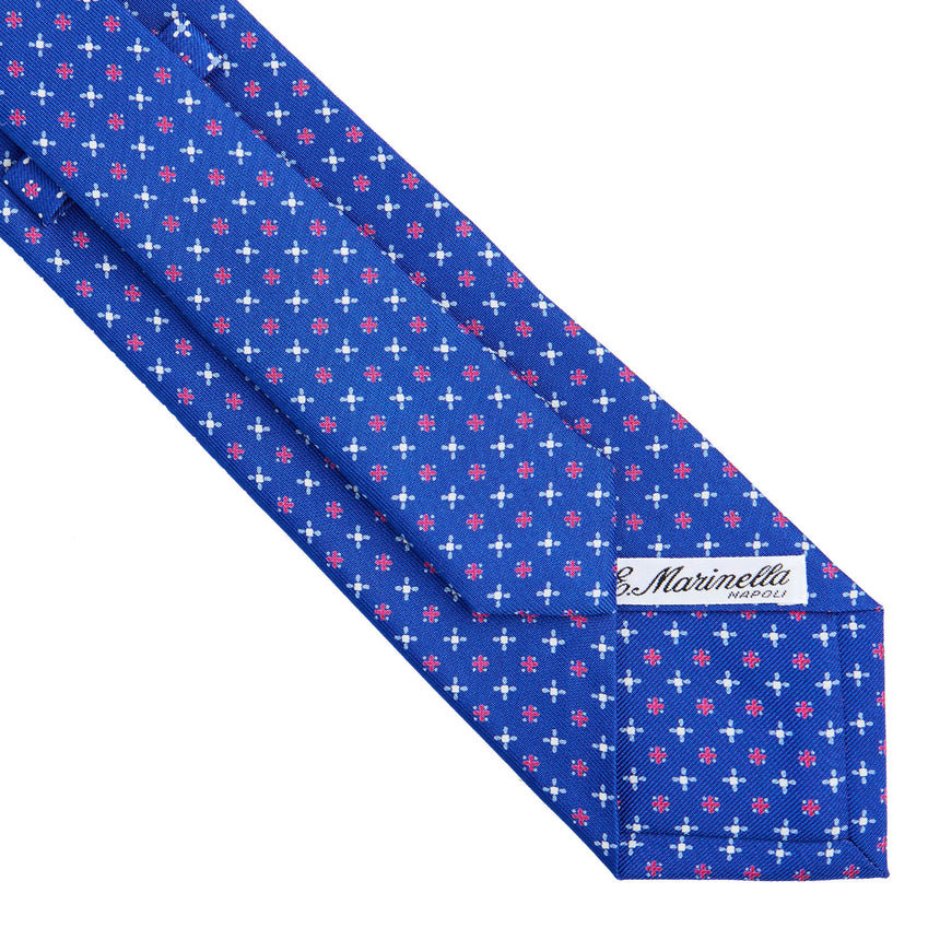 CRAVATTA SARTORIALE IN SETA STAMPATA BLUETTE