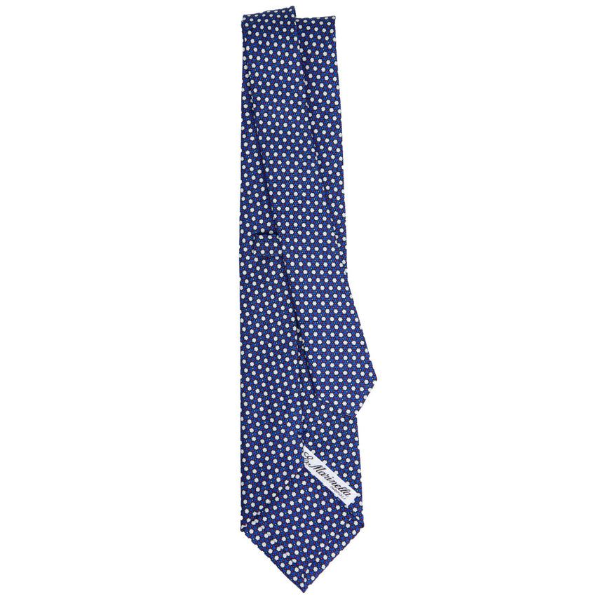 CRAVATTA SARTORIALE IN SETA STAMPATA BLUETTE