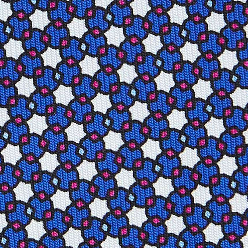 CRAVATTA SARTORIALE IN SETA STAMPATA BLUETTE
