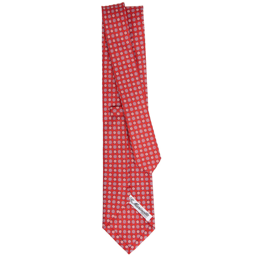 CRAVATTA SARTORIALE IN SETA STAMPATA ROSSA