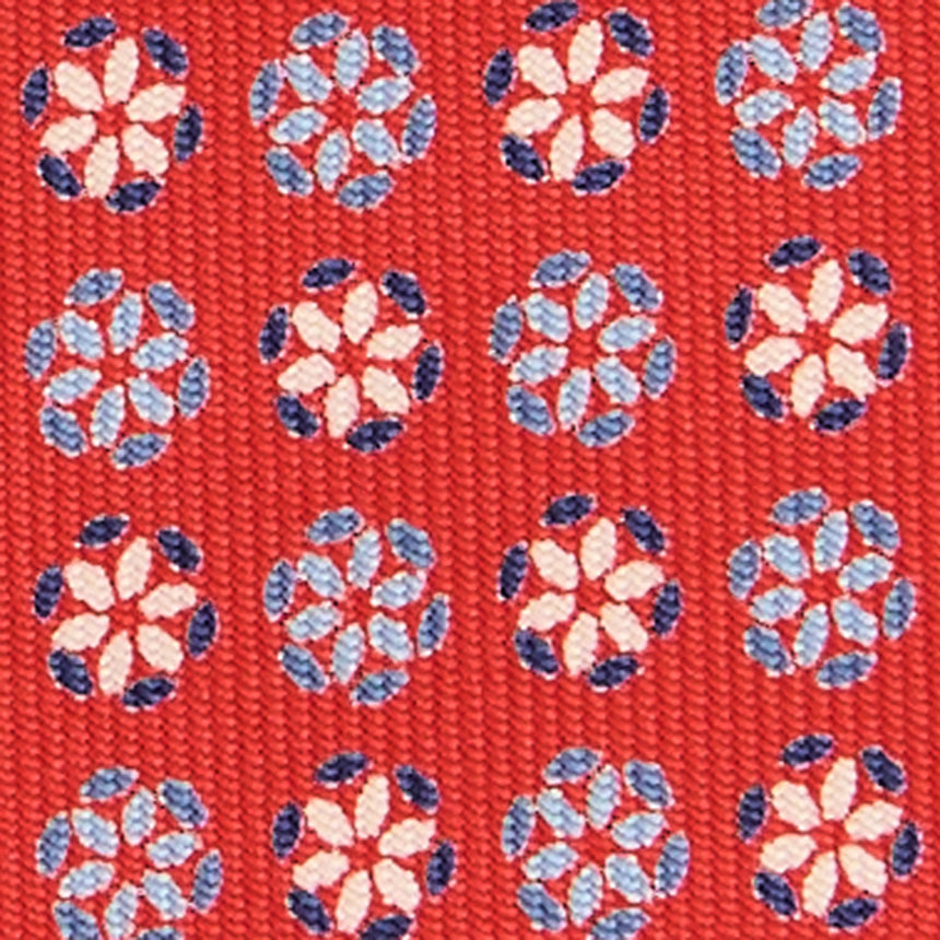 CRAVATTA SARTORIALE IN SETA STAMPATA ROSSA
