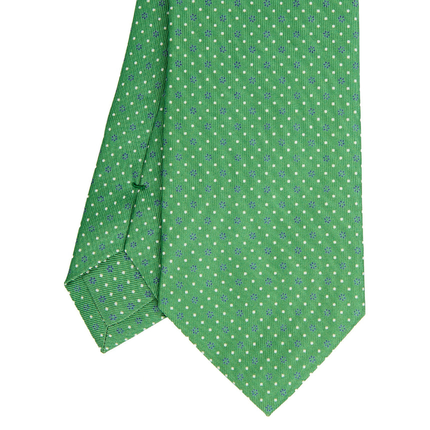 CRAVATTA SARTORIALE IN SETA STAMPATA VERDE CHIARO