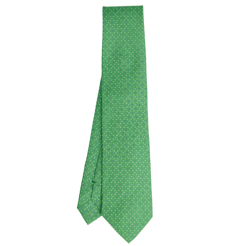 CRAVATTA SARTORIALE IN SETA STAMPATA VERDE CHIARO