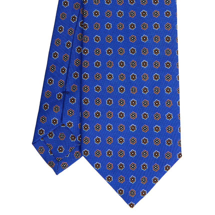 CRAVATTA SARTORIALE IN SETA STAMPATA BLUETTE