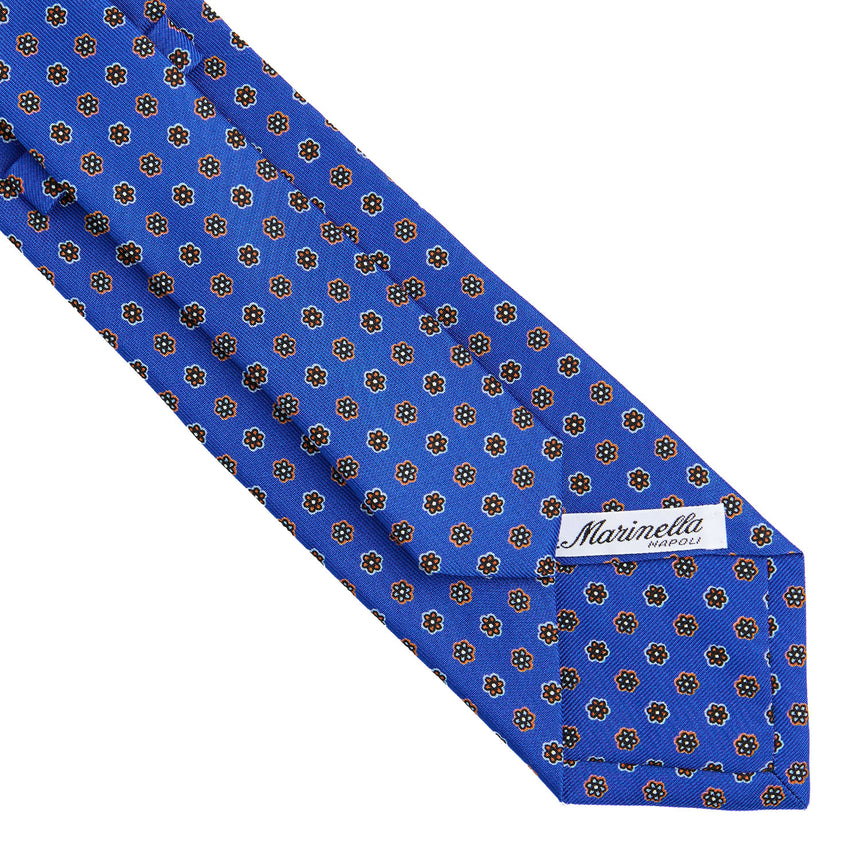 CRAVATTA SARTORIALE IN SETA STAMPATA BLUETTE