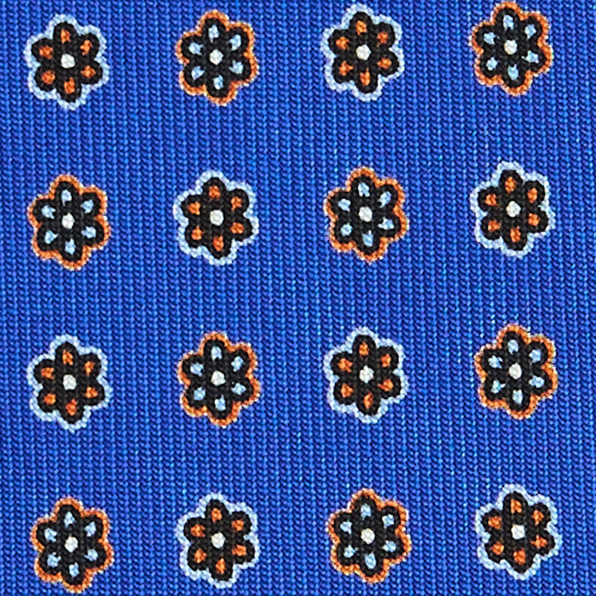 CRAVATTA SARTORIALE IN SETA STAMPATA BLUETTE