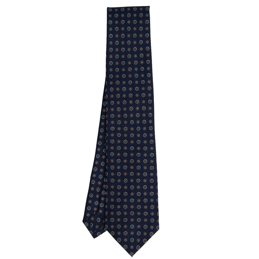 DARK BLUE SARTORIAL PRINTED SILK TIE