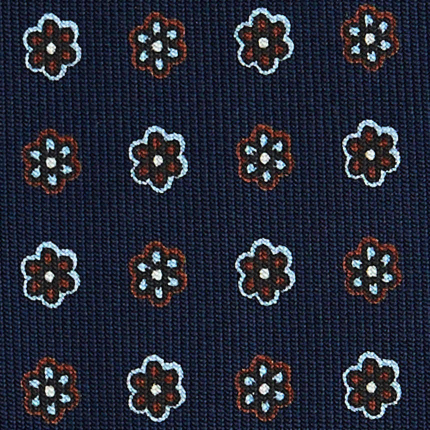 DARK BLUE SARTORIAL PRINTED SILK TIE