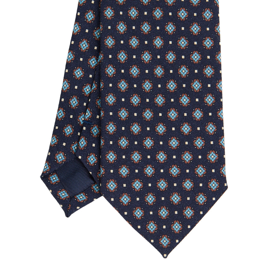 CRAVATTA SARTORIALE IN LANA blu scuro