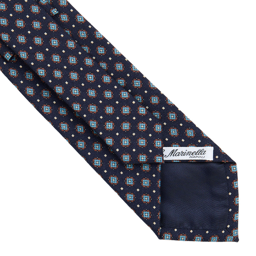 CRAVATTA SARTORIALE IN LANA blu scuro