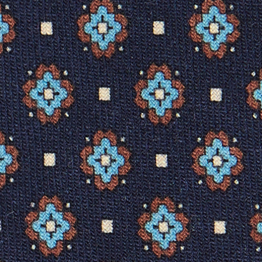 CRAVATTA SARTORIALE IN LANA blu scuro