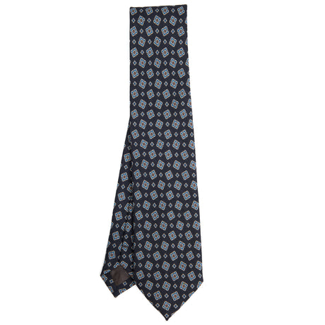 CRAVATTA SARTORIALE IN LANA BLU SCURO