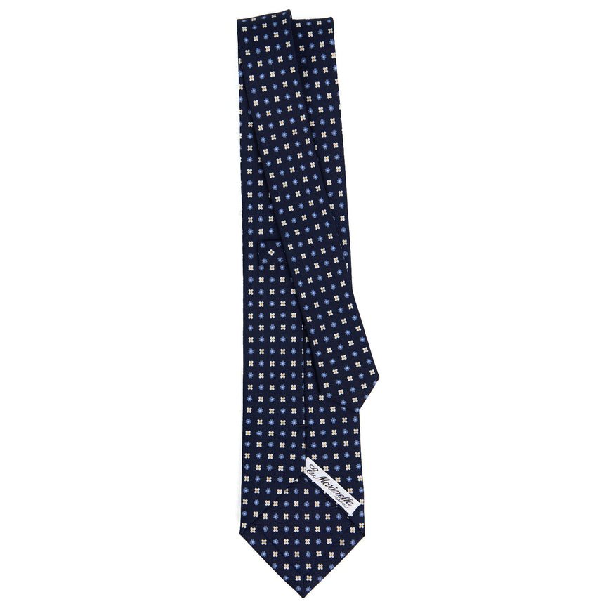 DARK BLUE SARTORIAL PRINTED SILK TIE