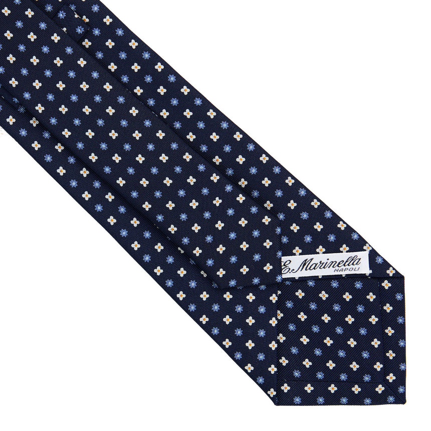 DARK BLUE SARTORIAL PRINTED SILK TIE