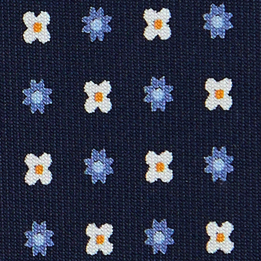 DARK BLUE SARTORIAL PRINTED SILK TIE