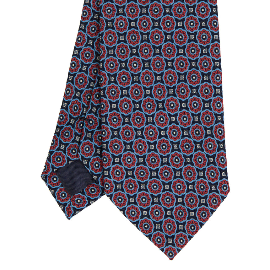 CRAVATTA SARTORIALE IN LANA BLU SCURO