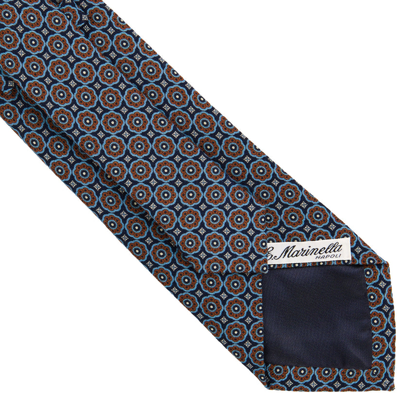 CRAVATTA SARTORIALE IN LANA BLU SCURO