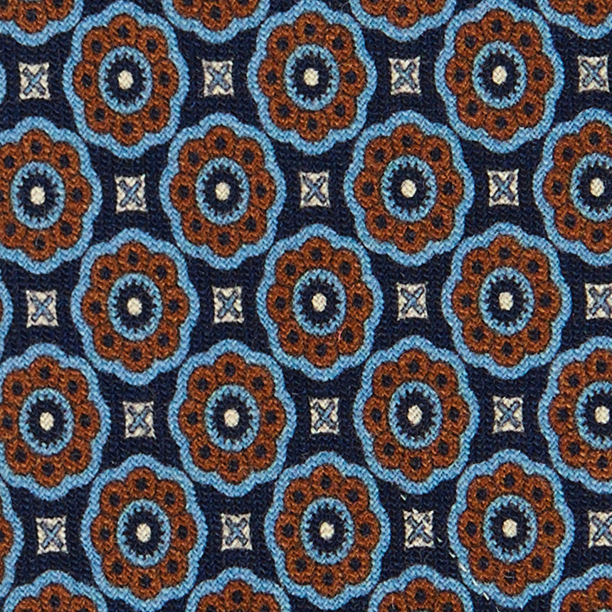 CRAVATTA SARTORIALE IN LANA BLU SCURO