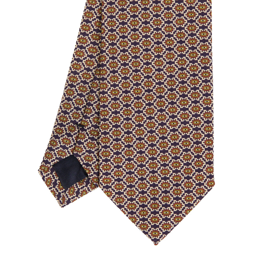 CRAVATTA SARTORIALE IN LANA BLU SCURO