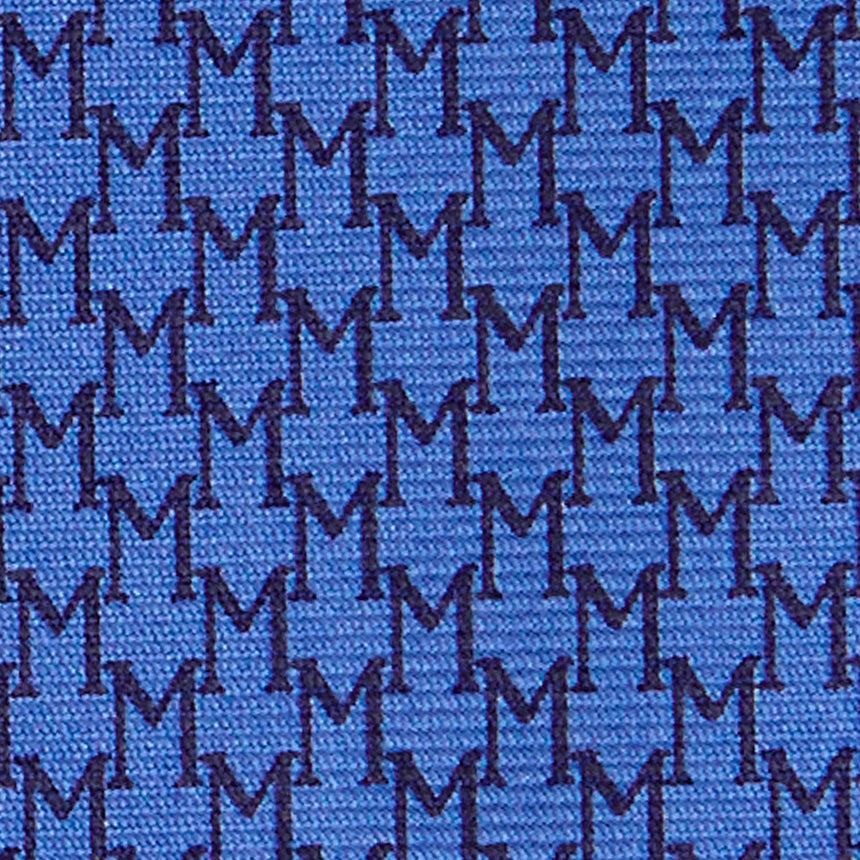 CRAVATTA SARTORIALE IN SETA STAMPATA BLU
