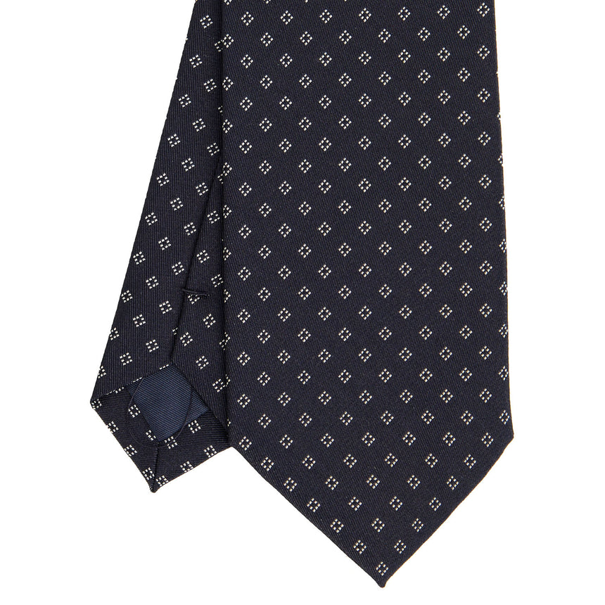 DARK BLUE CEREMONIAL JACQUARD SILK TIE