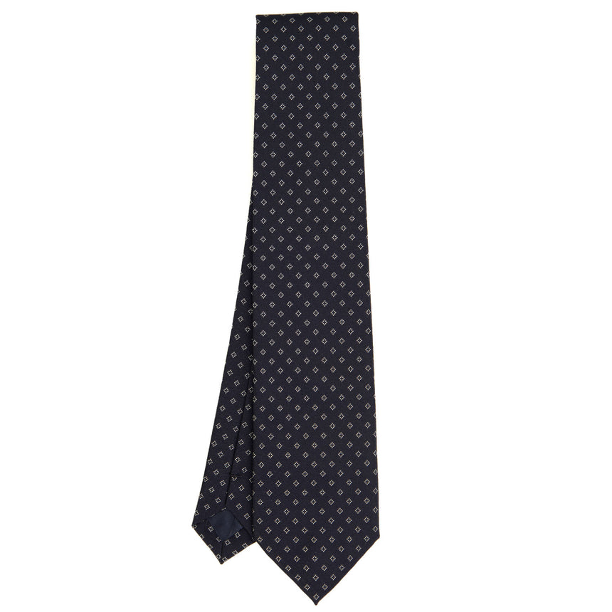 DARK BLUE CEREMONIAL JACQUARD SILK TIE