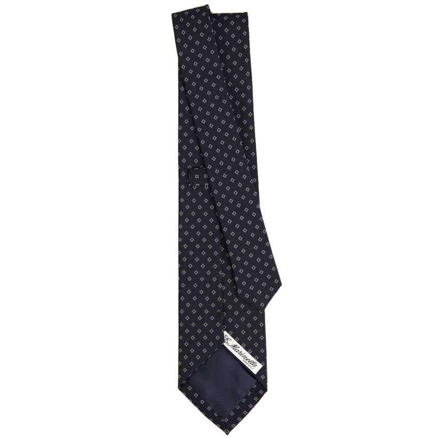 DARK BLUE CEREMONIAL JACQUARD SILK TIE