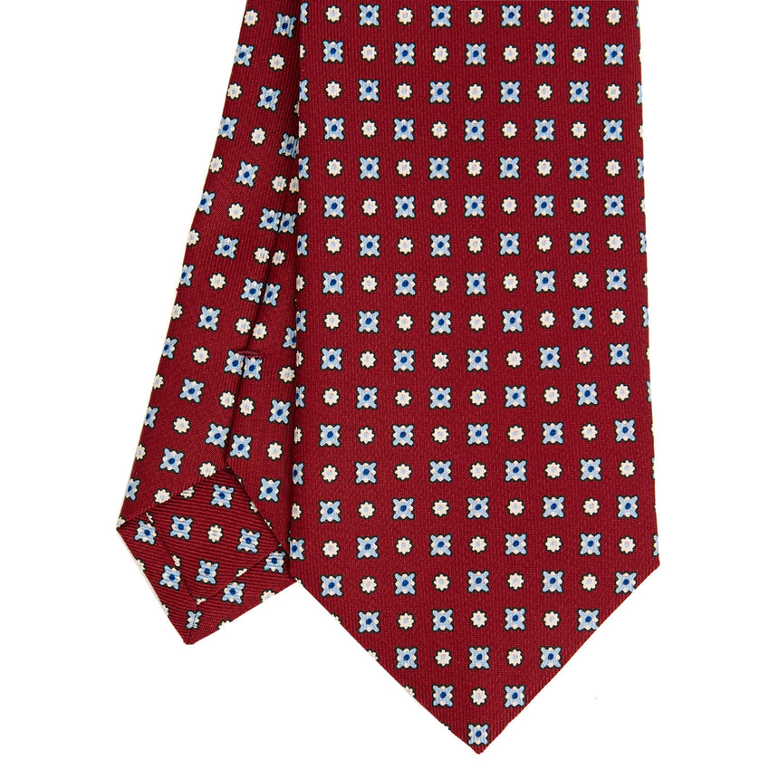 BURGUNDY SARTORIAL PRINTED SILK TIE