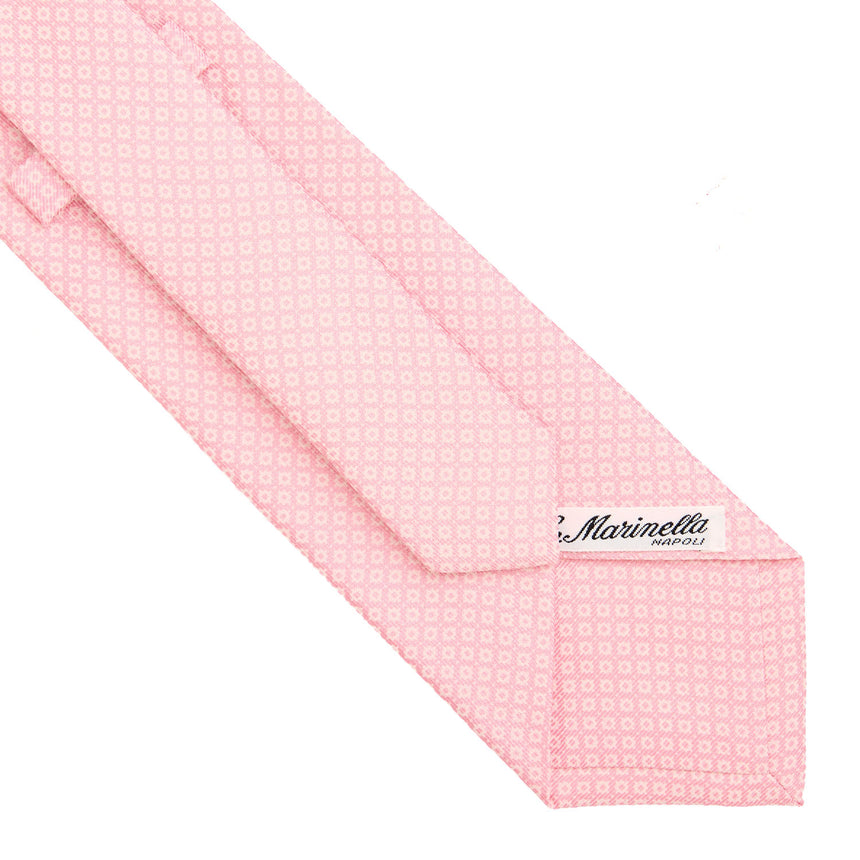 CRAVATTA SARTORIALE IN SETA STAMPATA ROSA