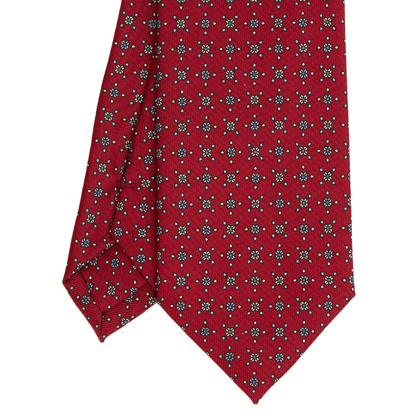 BURGUNDY SARTORIAL PRINTED SILK TIE