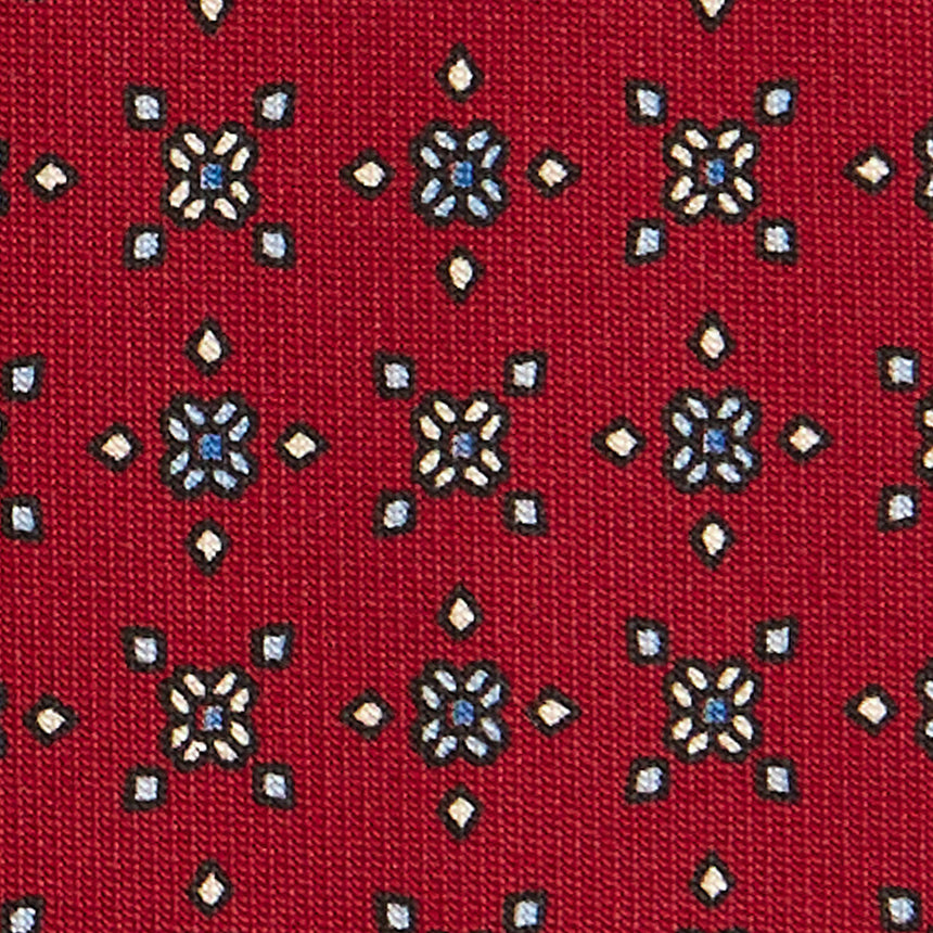 BURGUNDY SARTORIAL PRINTED SILK TIE