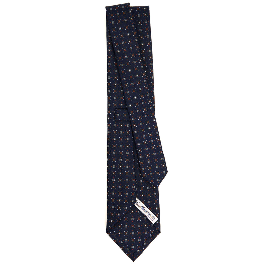 DARK BLUE SARTORIAL PRINTED SILK TIE