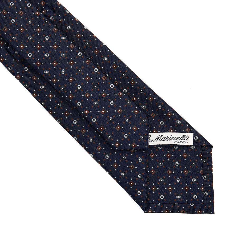 DARK BLUE SARTORIAL PRINTED SILK TIE