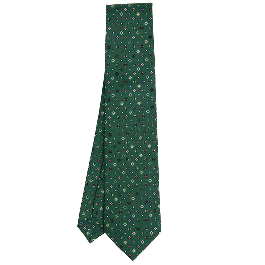 DARK GREEN SARTORIAL PRINTED SILK TIE