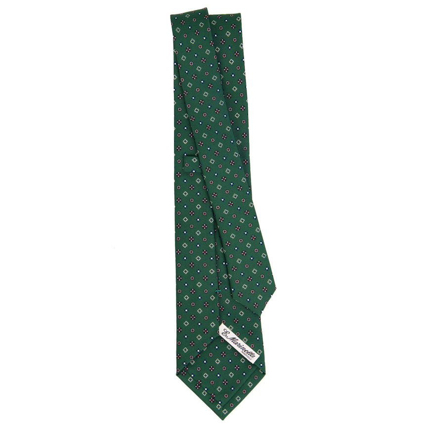 DARK GREEN SARTORIAL PRINTED SILK TIE